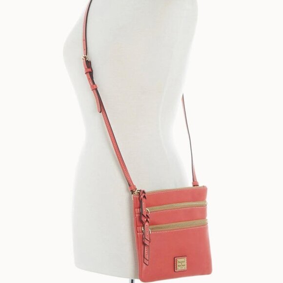 Dooney & Bourke Caramel North South Triple Zip Crossbody Bag NWT MSRP $228 - Picture 6 of 9